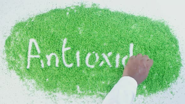 Hand Writes On Green Antioxdant