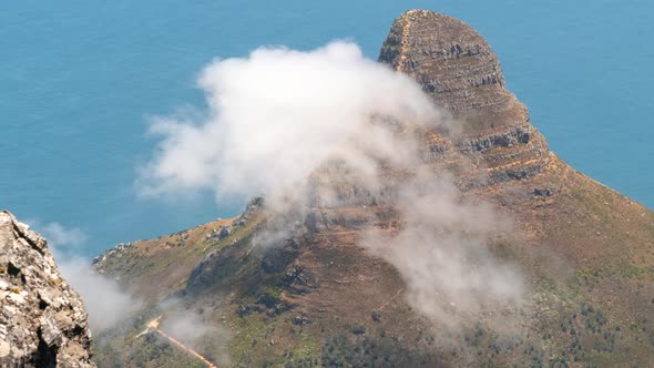 Timelapse view of Lion's Head and Signal Hill in Cape Town, South Africa.