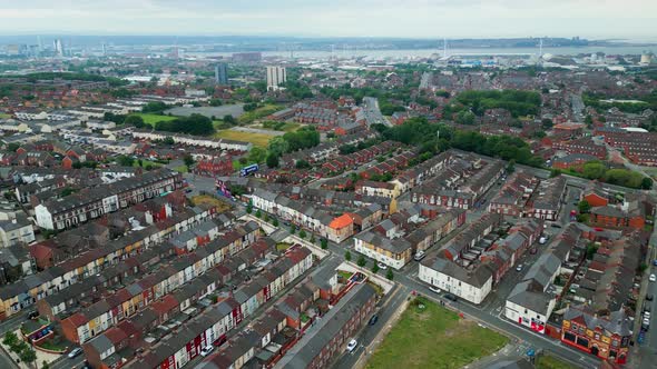 The Residential Area of Liverpool Anfield From Above  Travel Photography alt