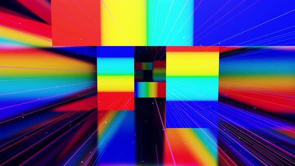 Motion Graphic Camera Fly Throungh Abstract Art Space Multilayer Structure with Pattern and alt