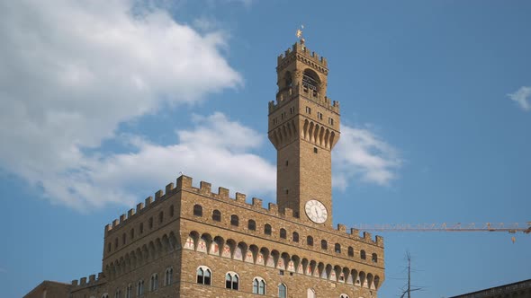 Palazzo Vecchio Old Palace Clock Tower in Florence, Tuscany alt