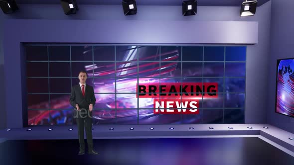 3D Virtual Tv Studio News B9014 alt
