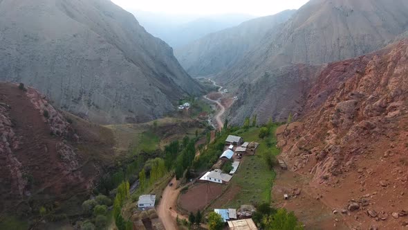 Aerial Mountain Village