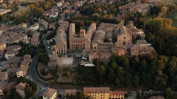 Aerial view of Castelvetro village. Modena Italy. alt