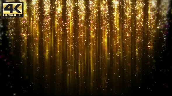 Abstract Gold Particle Confetti and Glitter Rain 4K  