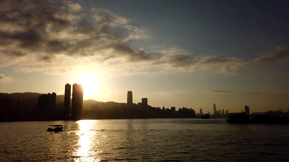 Timelapse - Sunset View Of Victoria Harbour From Yau Tong