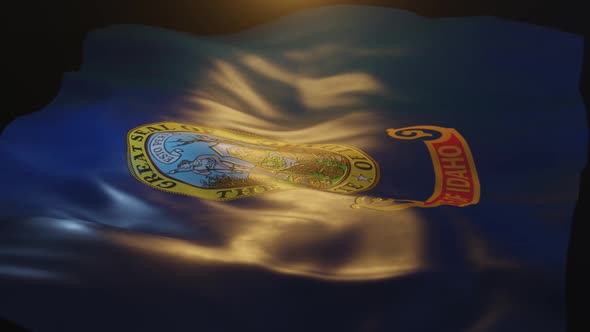 Idaho State Flag Low Angle View