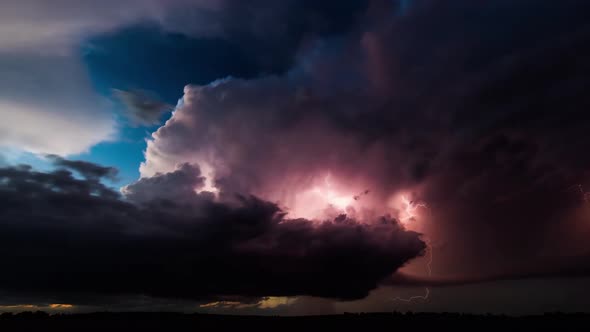Thunderstorm Lightning Strikes Dark Night (24)