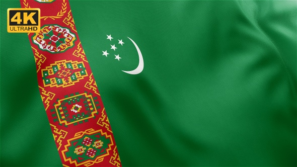 Turkmenistan Flag - 4K alt