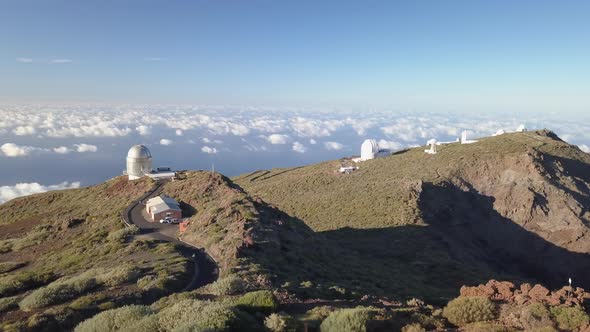 View Of Observatories From Top Of Roque De Los Muchachos, La Palma