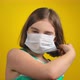 Cute Girl Takes Off a Mask During Covid and Throws It Away with a Happy Smile - VideoHive Item for Sale