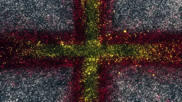 Guernsey Flag With Abstract Particles