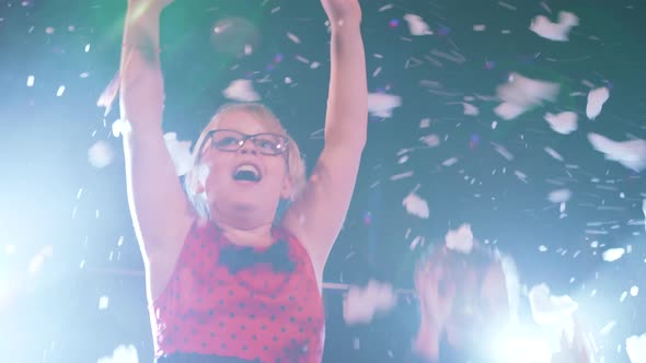 Kids Dance and Jump Whilst a Foam Machine Makes Foam and Bubbles Go Every Where at Kids Disco Party alt
