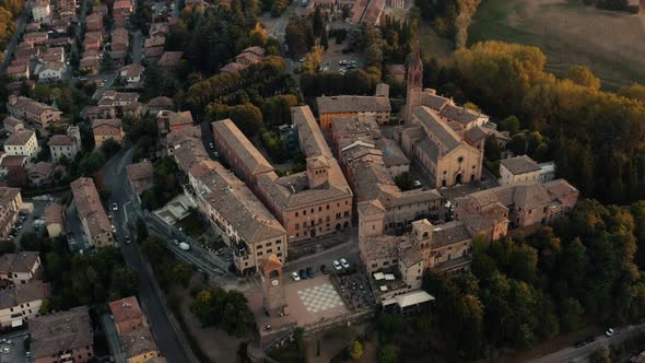 Aerial view of Castelvetro village. Modena Italy. alt