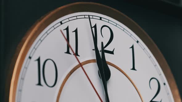 Vintage Wall Clock with Moving Second Hand on White Circular Dial alt