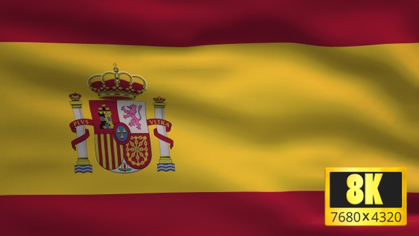 8K Spain Windy Flag Background alt