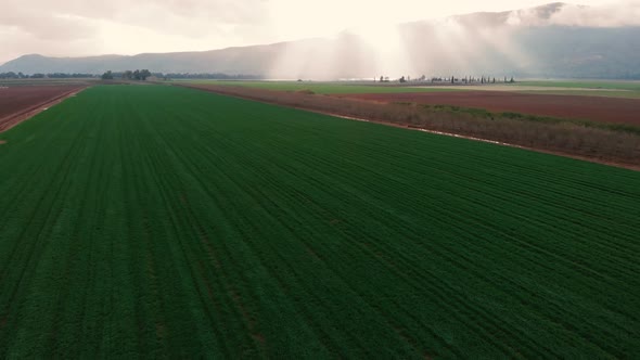 Valley Green Amazing sun flare going up drone 4k shot