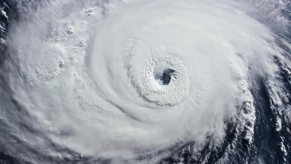 Hurricane Storm, Tornado, Satellite View. 4K Version.