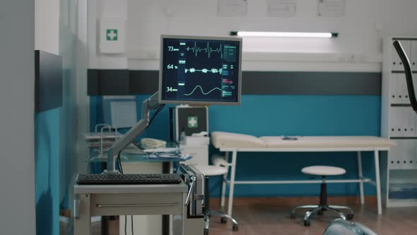 Empty Cabinet with Heart Rate Monitor and Stationary Bicycle alt