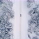Car Traveling On A Snowy Road In The Forest - VideoHive Item for Sale