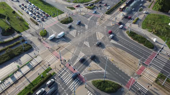 Road Intersection Timelapse Top View