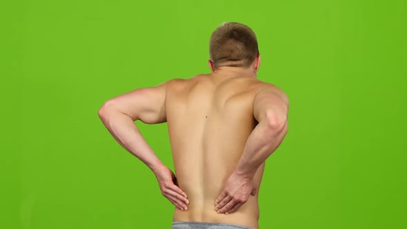 Severe Back Pain, Man Suffering From Backache Having Painful Cramps alt