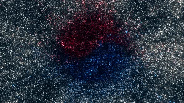 South Korea Flag With Abstract Particles