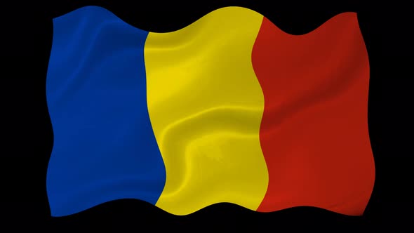 Romania Flag Wavy National Flag Animation