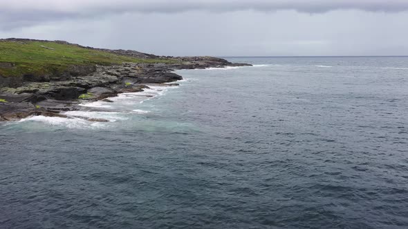 Beautiful Aerial View of Valentia Island. Scenic Irish Countyside on a Dull Spring Day, County Kerry