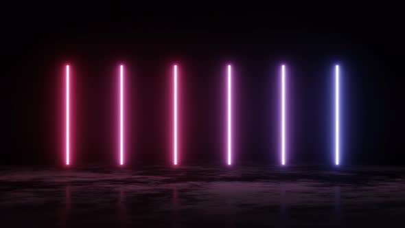 Vertical glowing lines, ultraviolet spectrum. Looped animation.