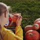 Back View A Child Paints a Pumpkin Prepares Decorations for Halloween - VideoHive Item for Sale