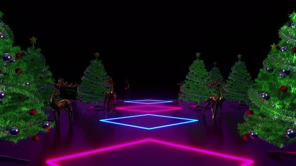 Christmas Neon 05 4k