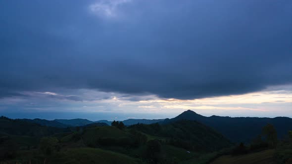 Time lapse night to morning with movement cloud