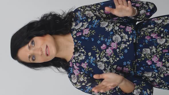 beautiful woman business coach.Confident teacher makes a video chat for a remote interview alt