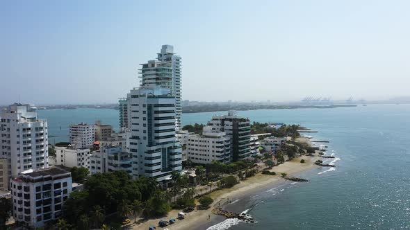 Aerial View of Castillogrande Prestigious Beach District