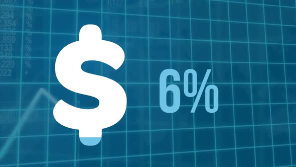 US dollar currency symbol and numbers filling up with colours alt