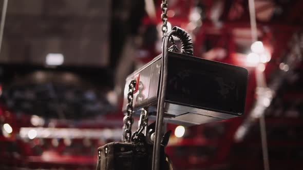 Lighting Stage Equipment Before the Concert alt