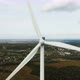 Camera Flight Over Landscape with Power Plant, Aerial View To Wind Turbine, Sustainable Electricity - VideoHive Item for Sale