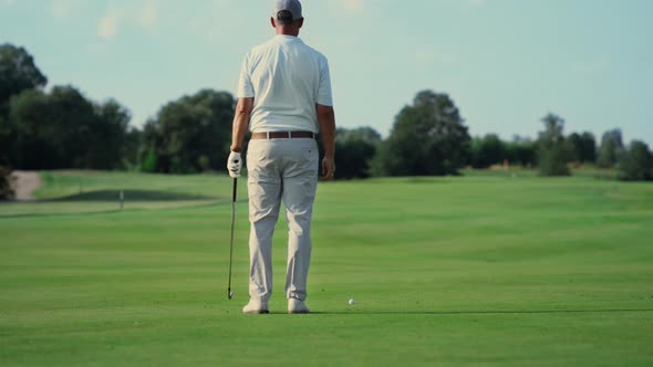 Man Standing Golf Course Alone Outdoors, Stock Footage | VideoHive