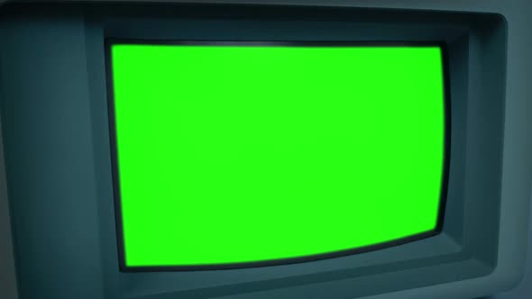 Tv Monitor Turns On And Off Greenscreen alt