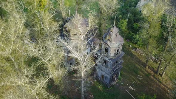 Abandoned Wooden Church In The Woods