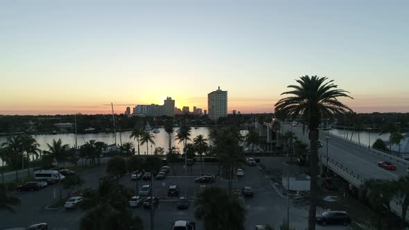Aerial view of Fort Lauderdale with a river alt