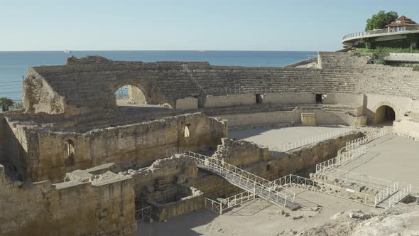 Roman Amphitheatre in Tarragona Costa Dorada Catalonia Spain alt