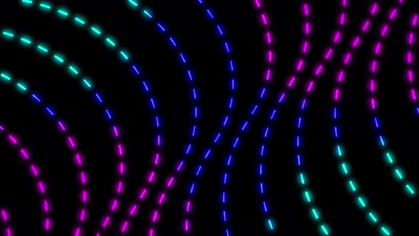 Wavy colorful dash line motion background. Abstract colorful neon glowing geometric dash line. A 148