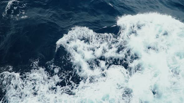 A Slow Motion View of the Wake From the Cruise Ship at Sea alt