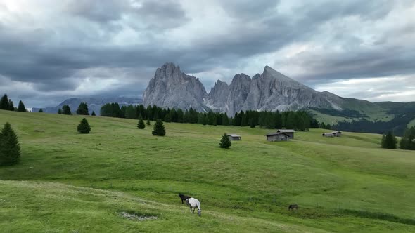 Beautiful summer day in the Dolomites mountains alt
