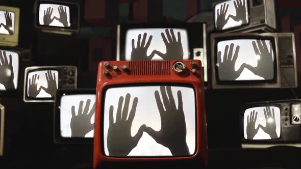 Haunted Vintage TV With Paranormal Activity and Ghost Hands alt