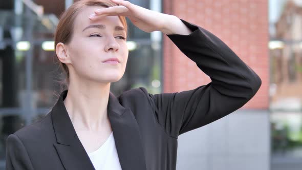 Young Businesswoman Searching New Opportunity alt