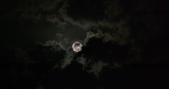 Full Moon Hidden Clouds