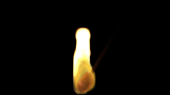 Flickering Fire Of A Lit Match To Vfx Animation Effects On A Black Background.